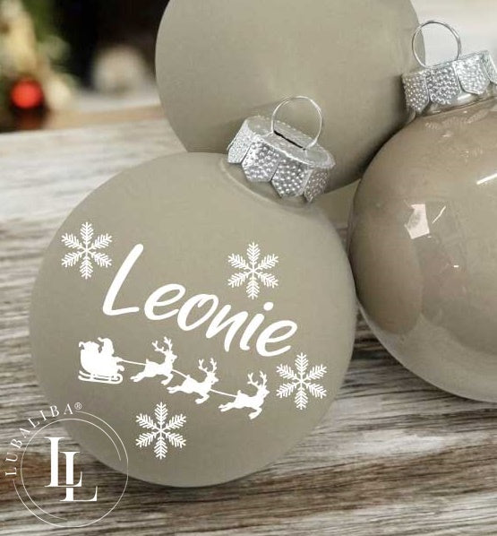 Boule de Noël Boule de sapin de Noël couleur au choix avec nom souhaité
